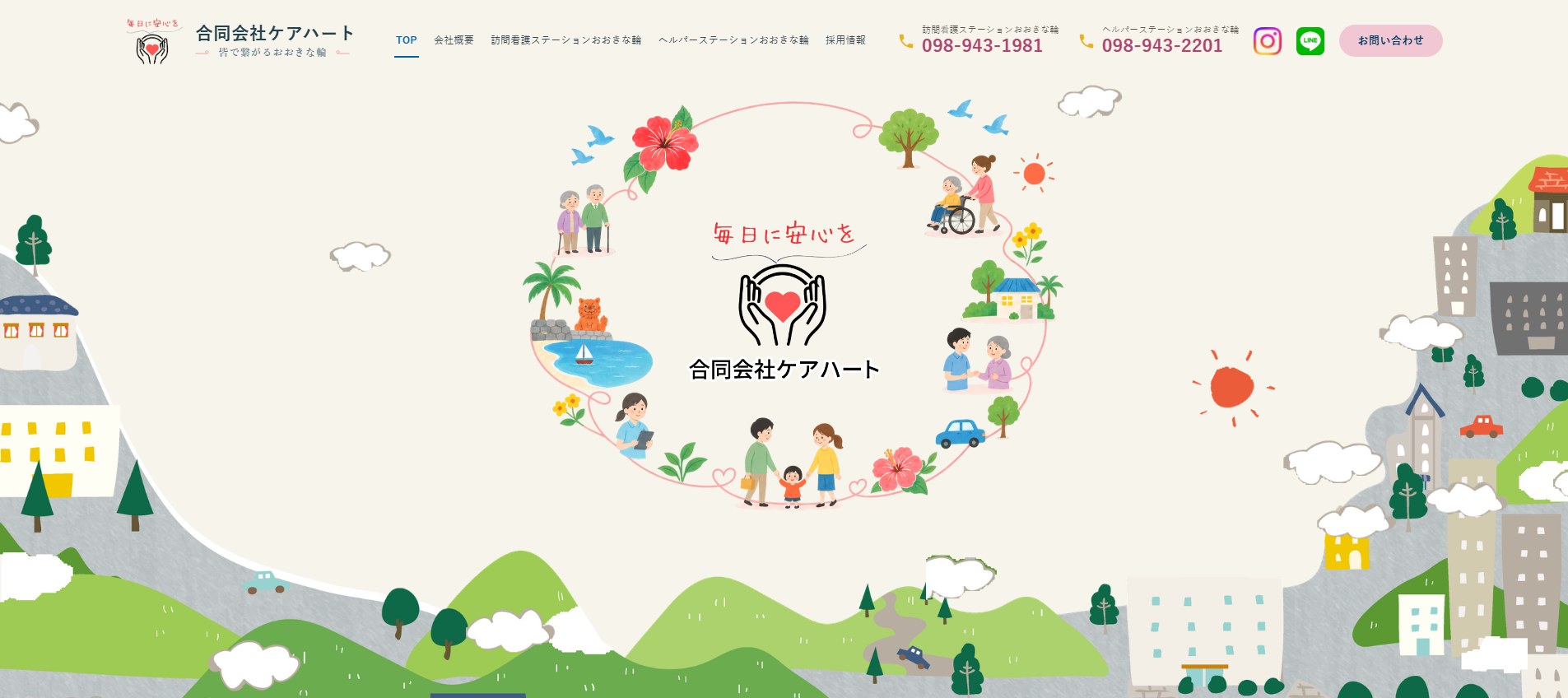 合同会社ケアハート様のホームページを公開しました