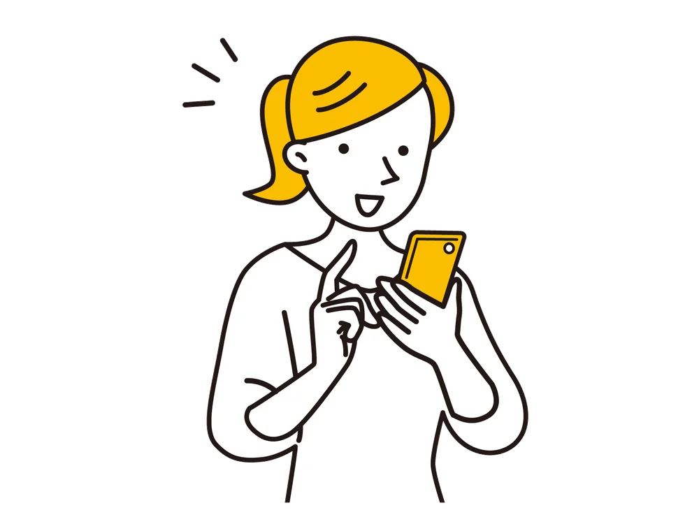 スマホでサイトを見る女性